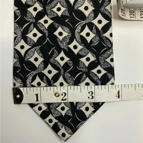 2/$30 CRICKETEER Black/Cream Abstract Silk Tie Eclectic Grandpa Style - Picture 10 of 12